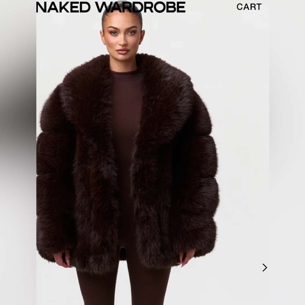Naked Wardrobe Dark Brown Teddy Jacket